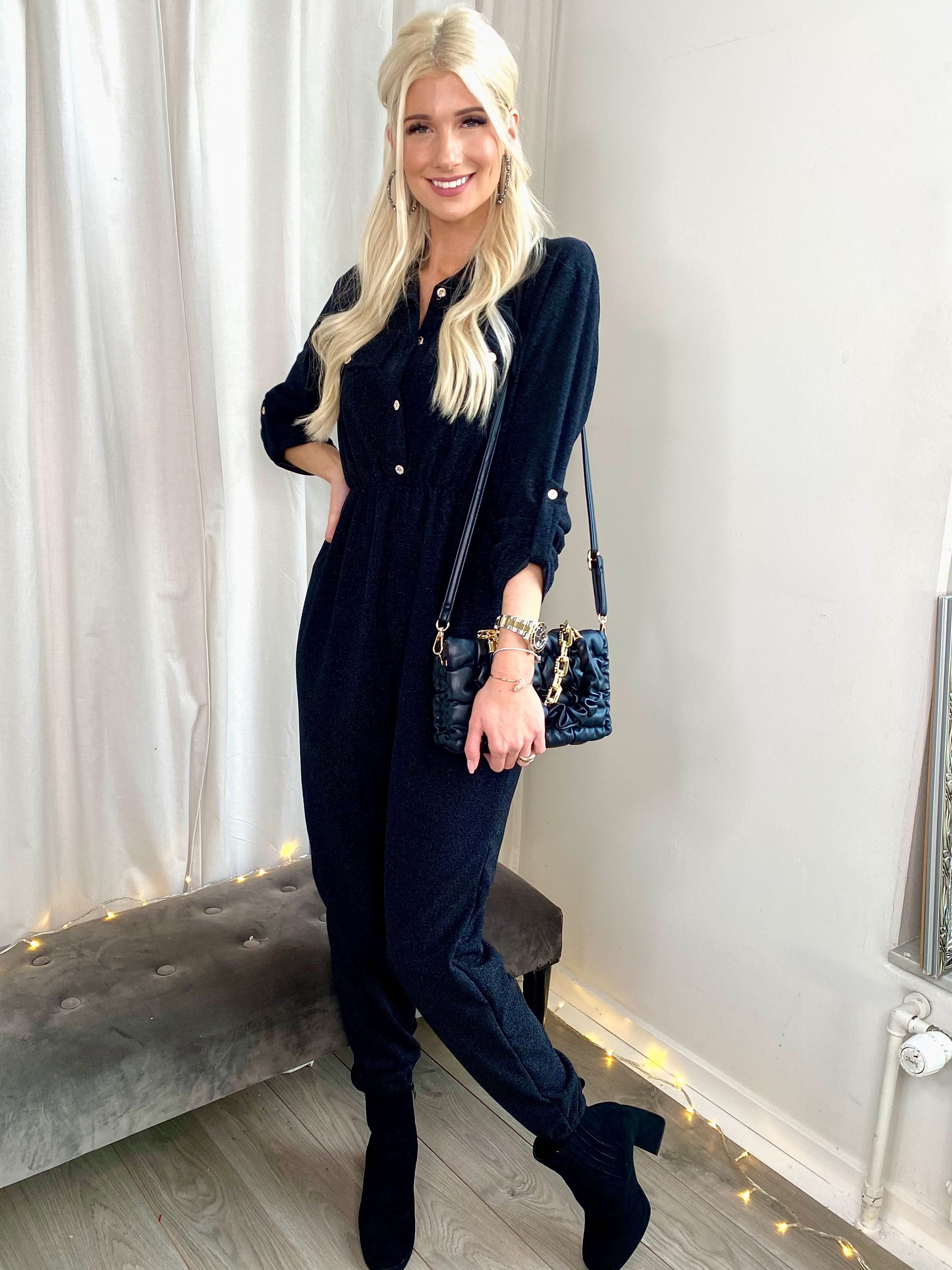 Glitter - Elastisk byxdress med glitter